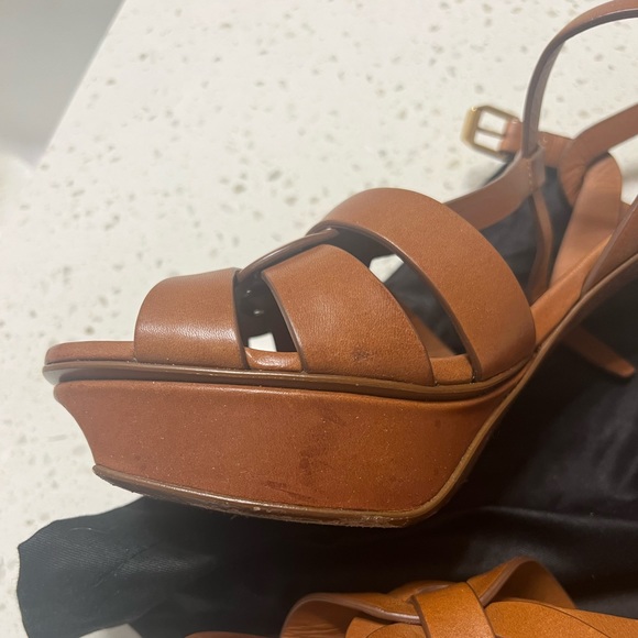 YSL Tribute Leather 105mm Platform Sandals - Picture 5 of 11